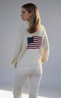 Cable Flag Sweater-Ivory