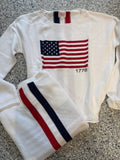 Flag Cotton Sweater with back stripes