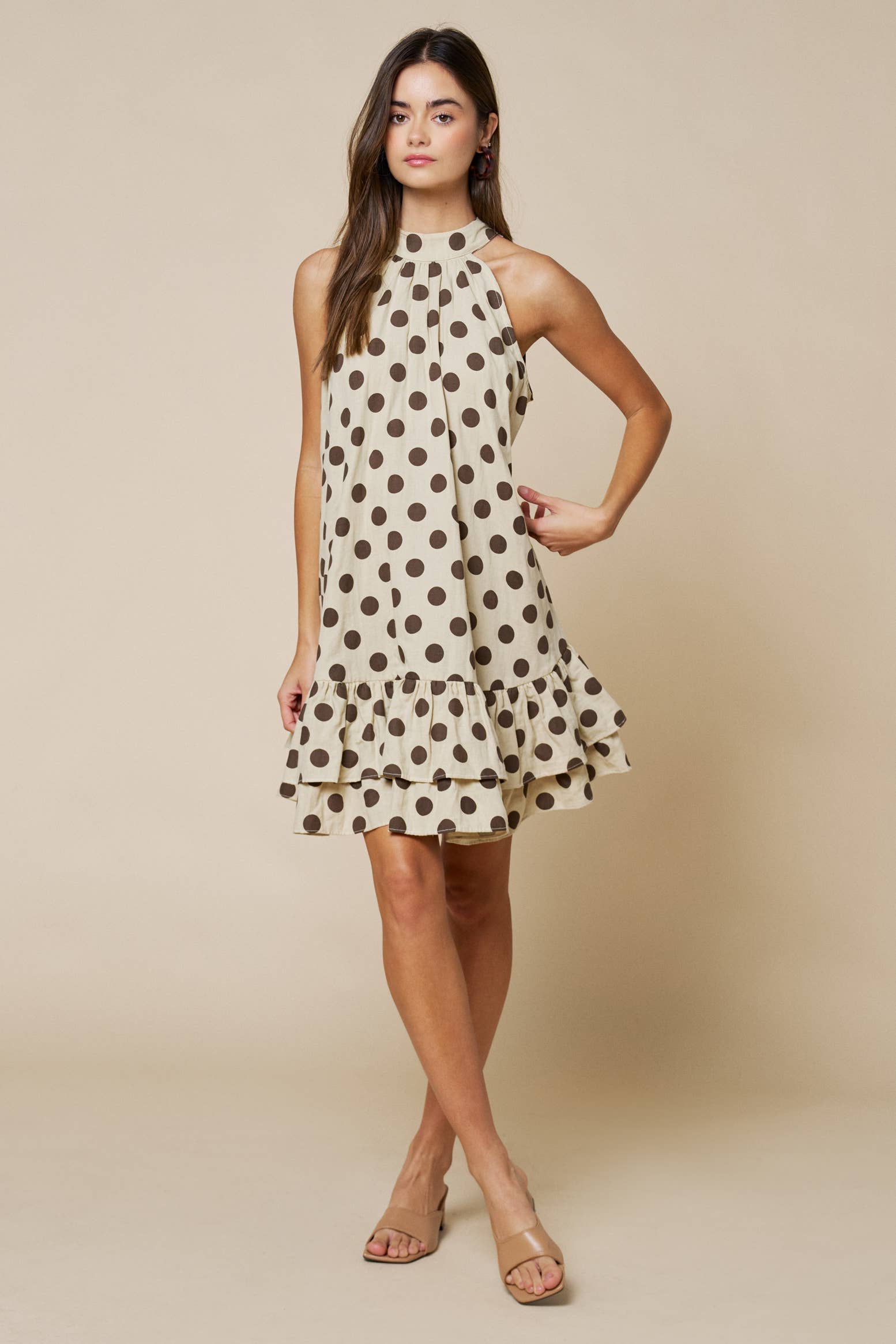 Polka Dot Mock Neck Dress