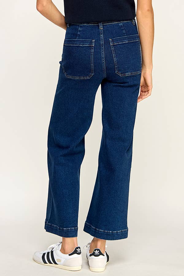 MID RISE WIDE LEG DENIM JEANS