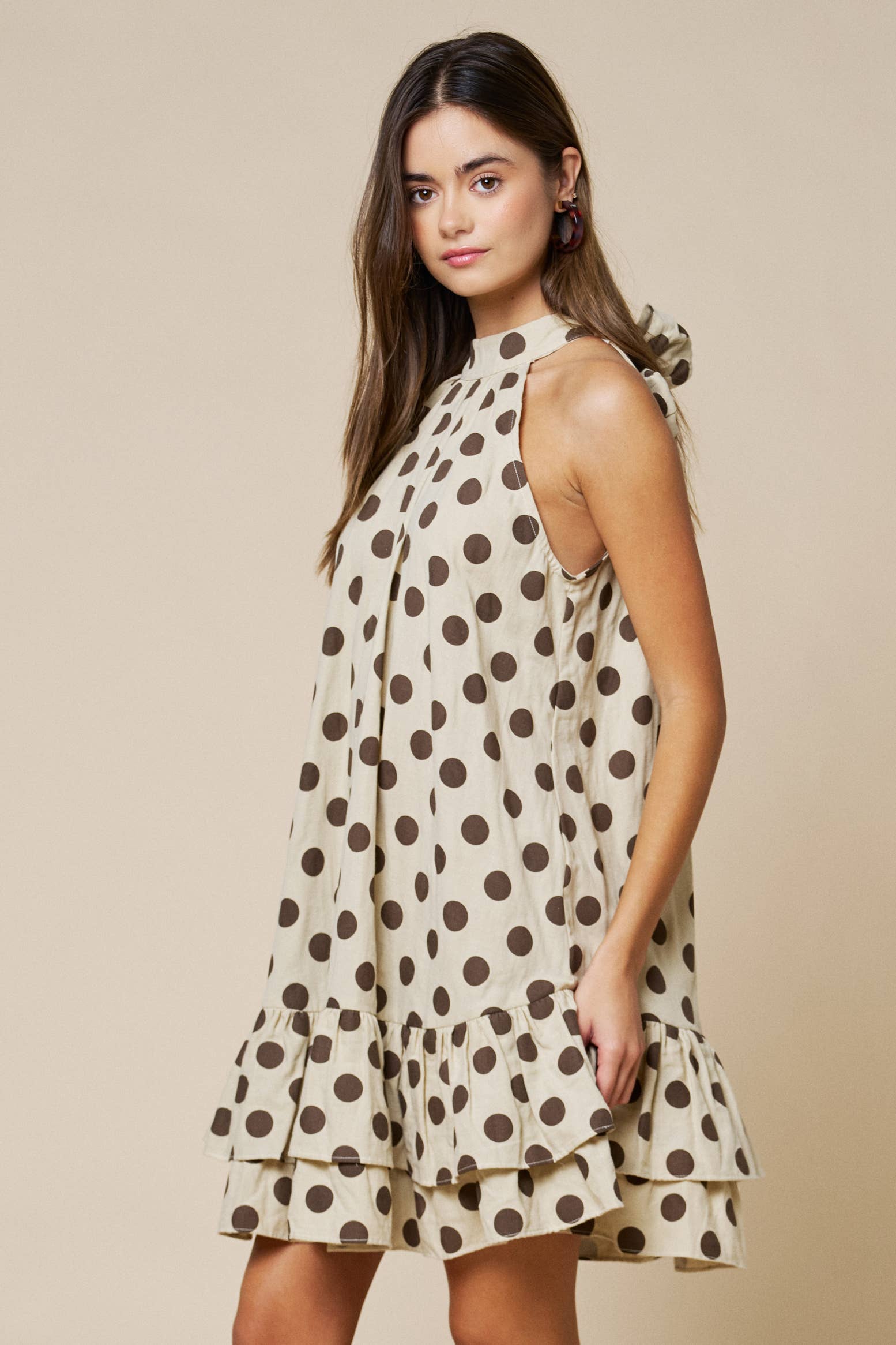 Polka Dot Mock Neck Dress