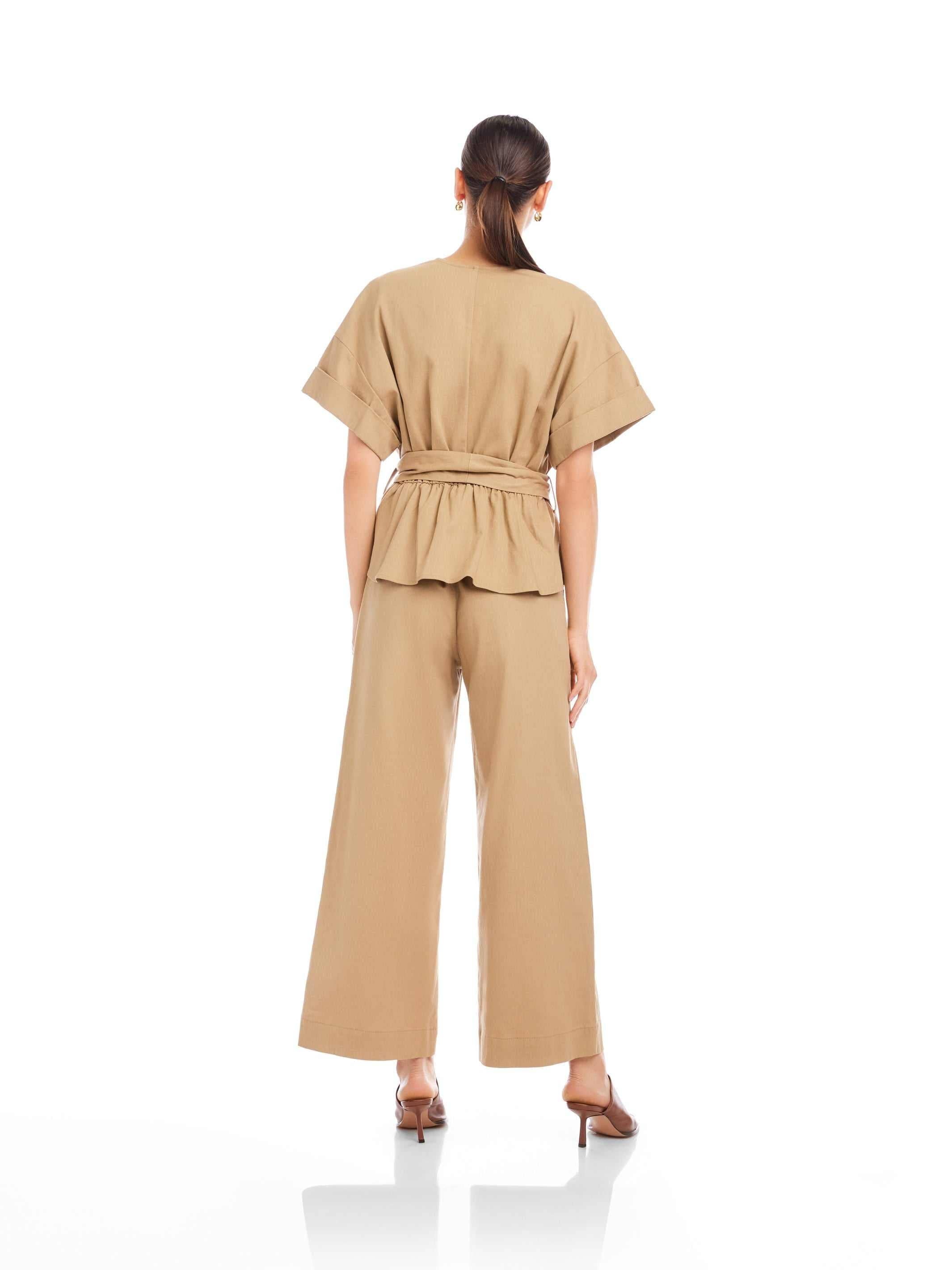 Kai Belted Button-Up Top