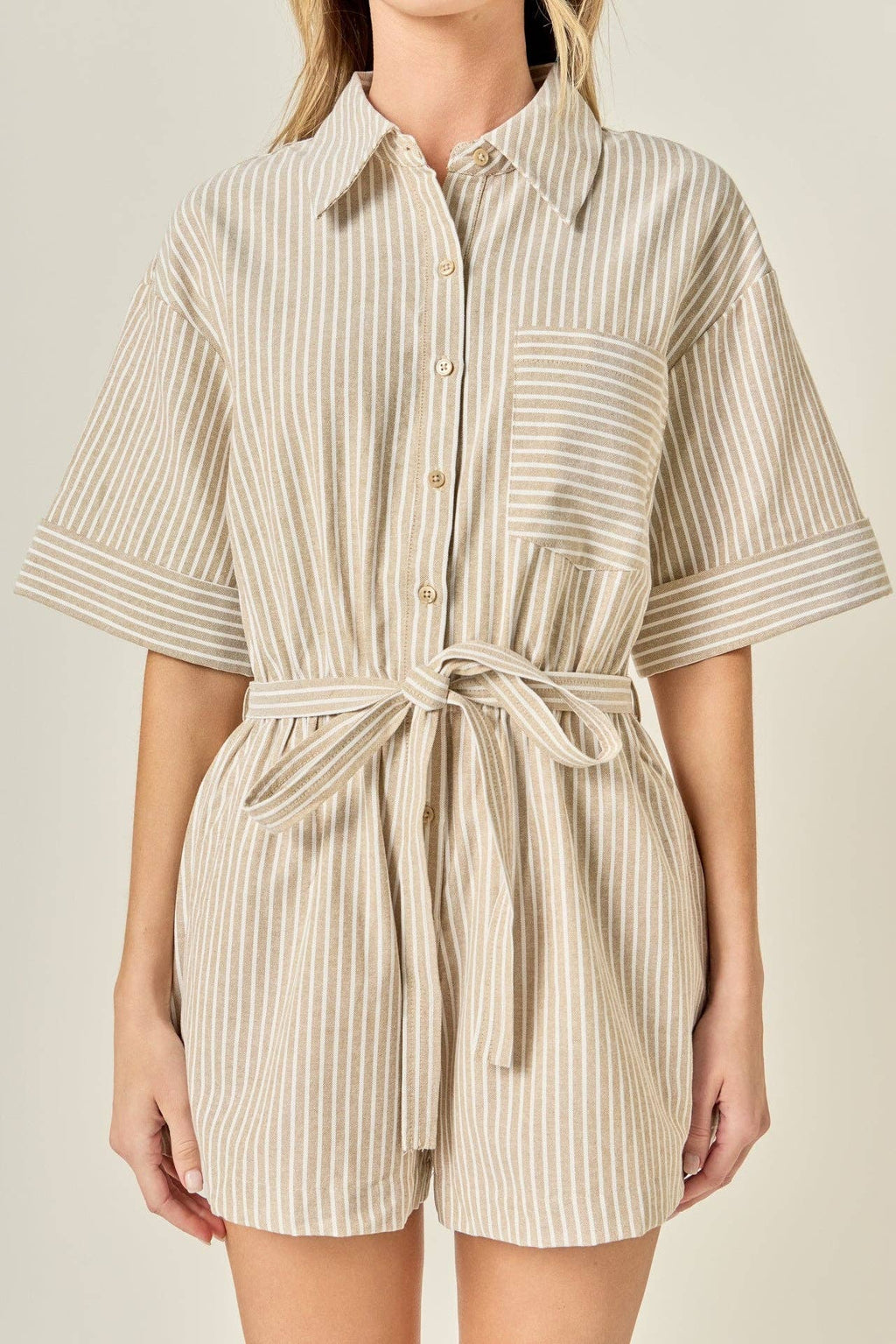 The Elise Oxford Romper
