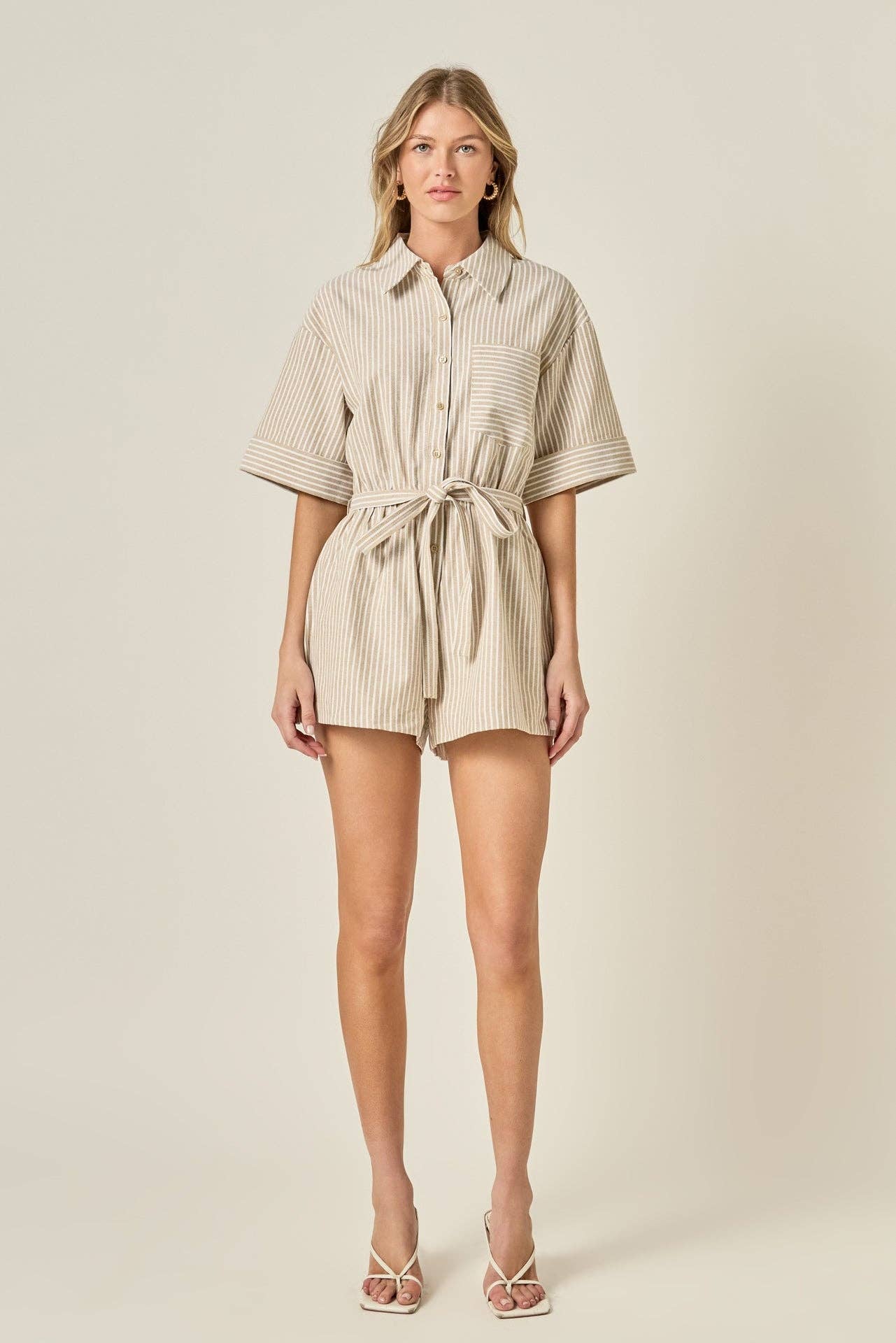 The Elise Oxford Romper