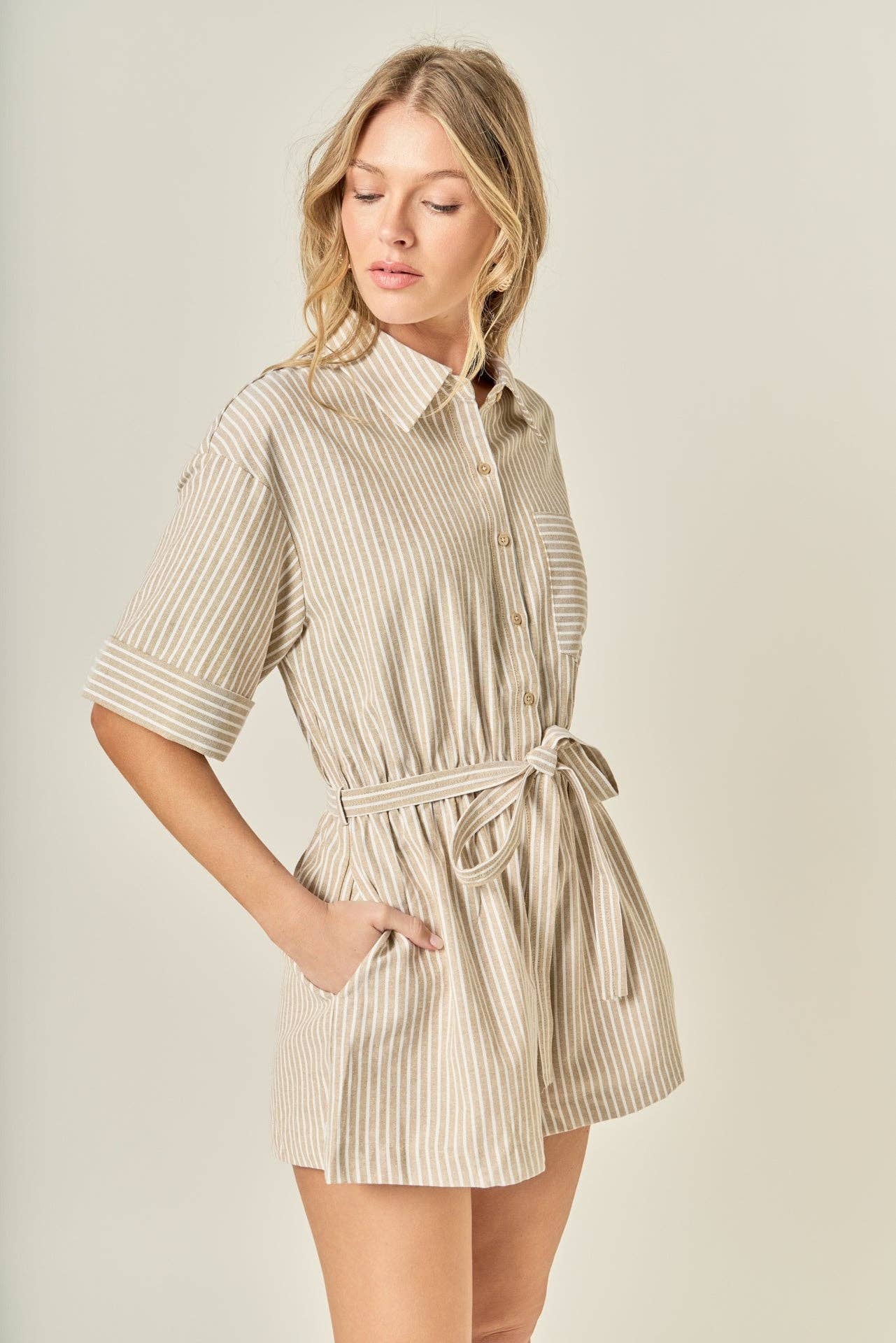 The Elise Oxford Romper