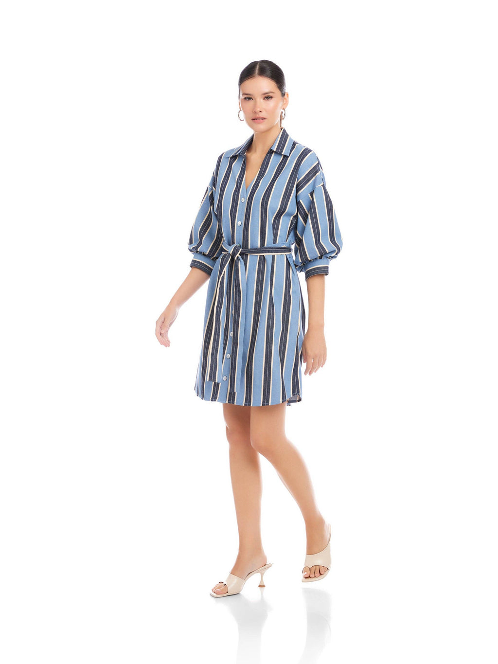 Blaire Lantern Sleeve Tie Dress