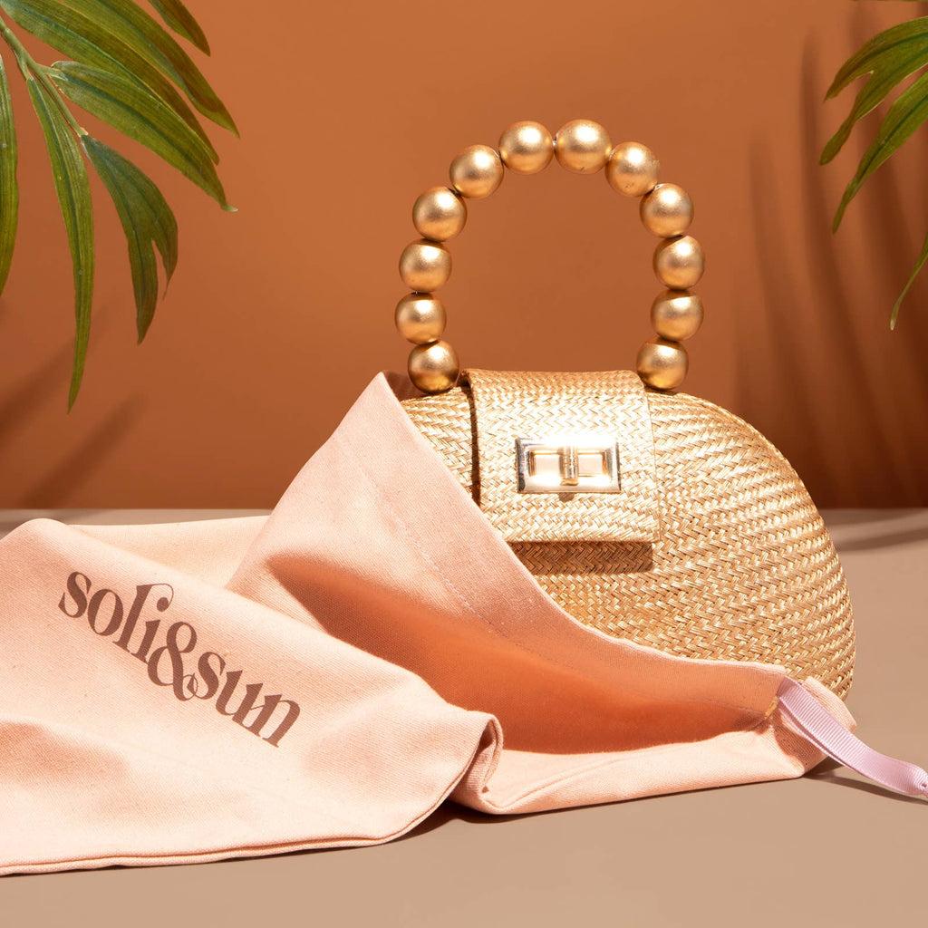 Semi Circle Gold Clutch