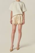 Lace Trimmed Satin Shorts