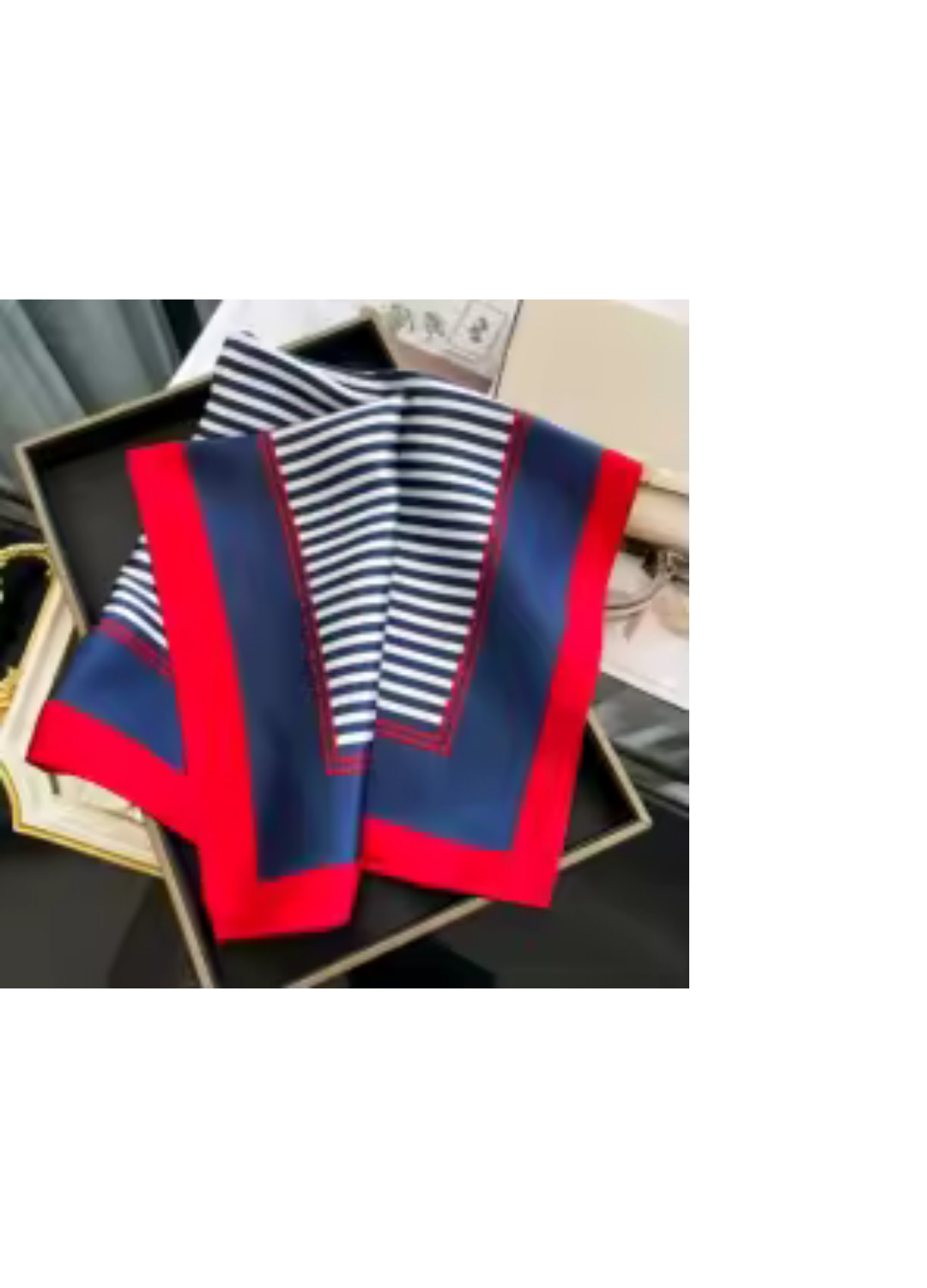 Navy and Red Nautical Scarf