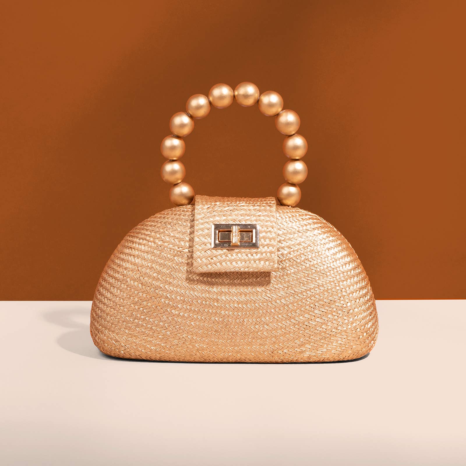 Semi Circle Gold Clutch