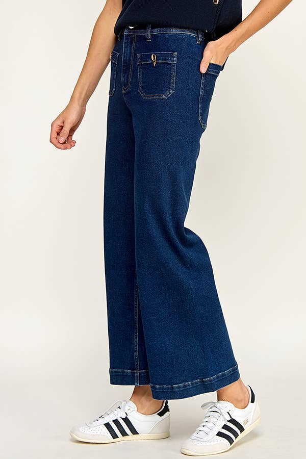 MID RISE WIDE LEG DENIM JEANS