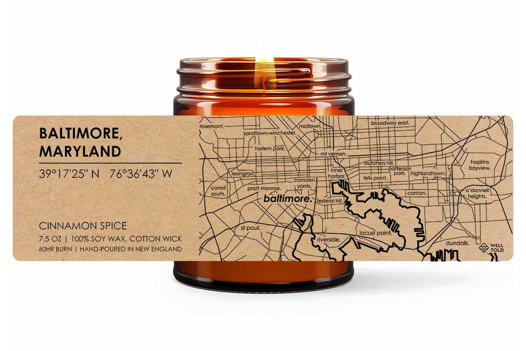 Hamptons Town Map-Soy Candle