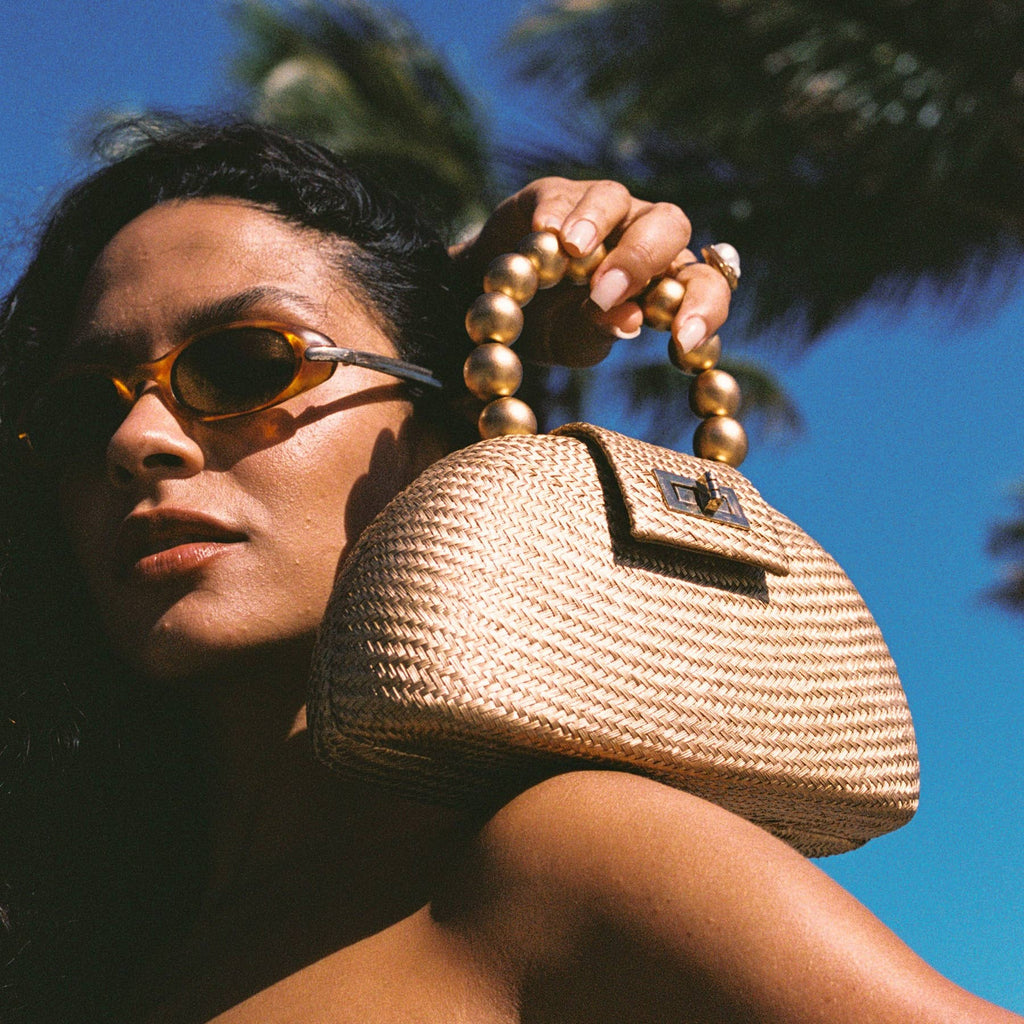Semi Circle Gold Clutch