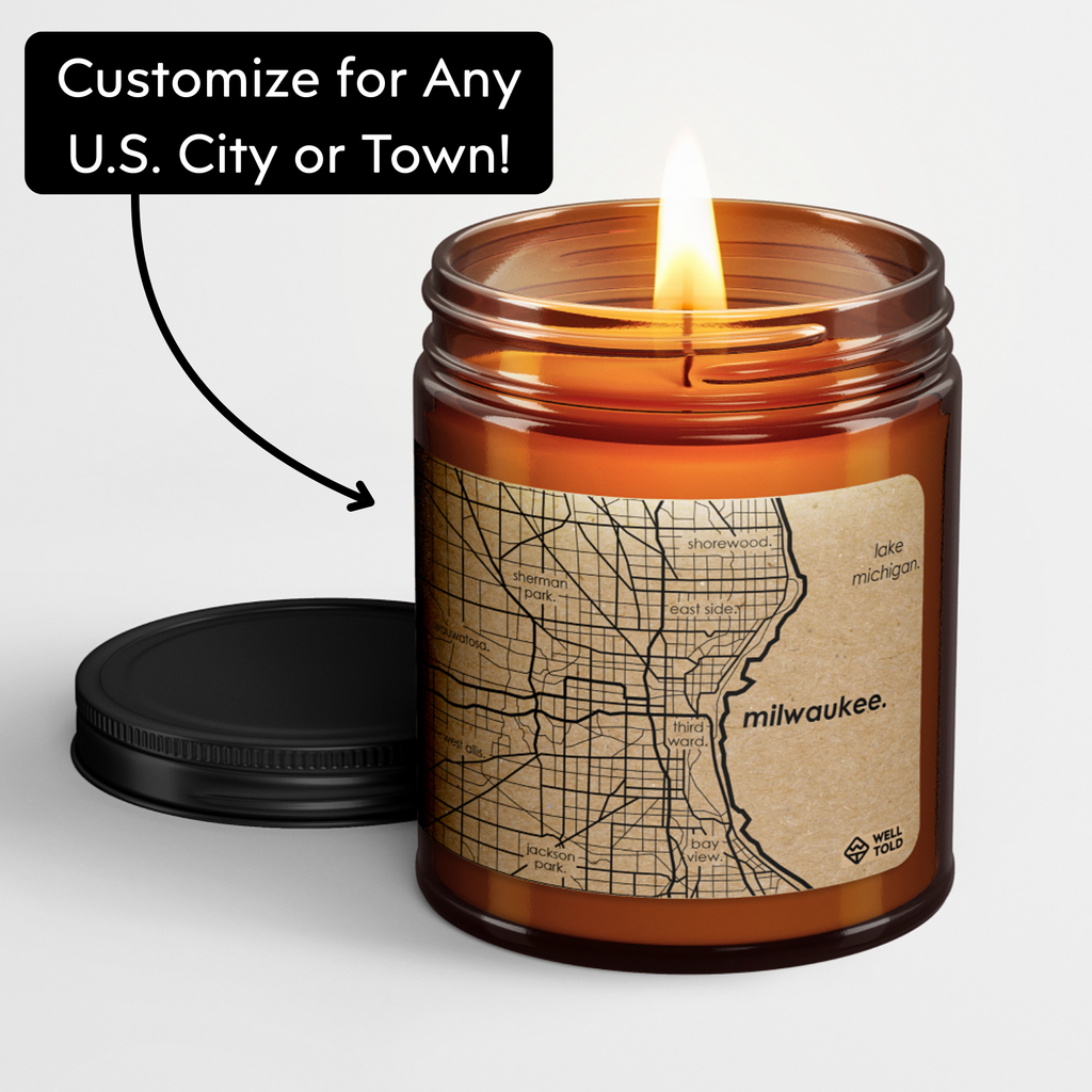 Hamptons Town Map-Soy Candle